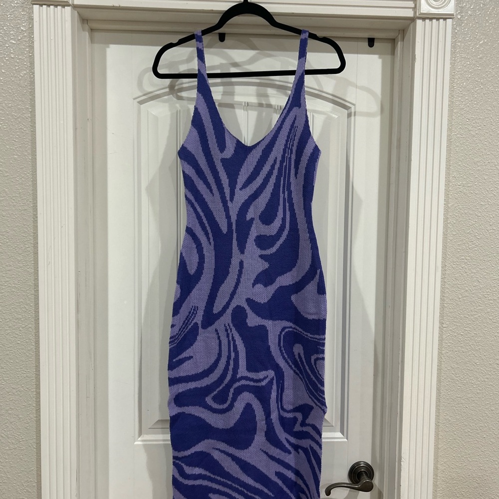 Purple Patterned Women's Dress
